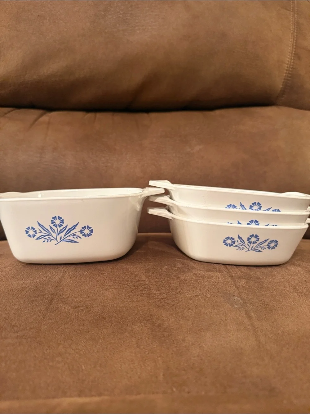 CorningWare 3 Blue Cornflower Casserole 1-3/4 P41 Petite and 1 2-3/4 P43-B